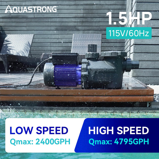 AQUASTRONG Variable Speed Pool Pumps, 1.5 HP to 3 HP, 2400GPH to 11359GPH, 115V/220V, In/Above Pool Pumps with Filter Basket